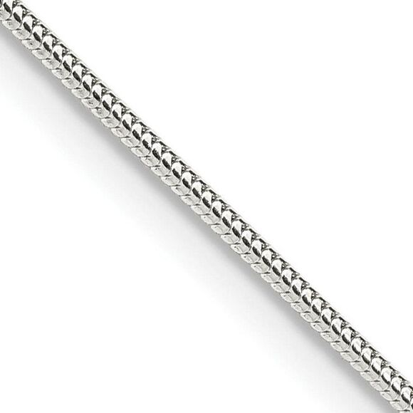1mm Sterling Silver Solid Round Snake Chain Necklace, 24 Inch - Picture 1 of 8